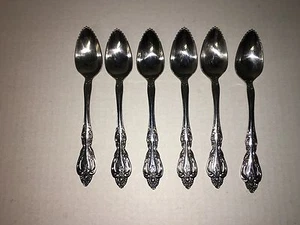 Imperial International Stainless Chalmette Pattern 6 Fruit Spoons Sporks - Picture 1 of 4