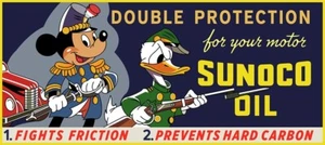 Sunoco Oil / Mickey & Donald Metal Sign - Picture 1 of 1