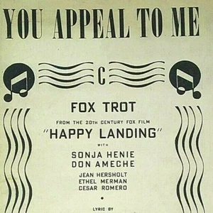 You Appeal To Me Sonja Henie Happy Landing 1938 Romero Bullock Spina Fox Trot - Picture 1 of 4