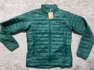 Patagonia Nano Puff Jacket Mens Medium Conifer Green Puffer Full Zip New $239 - Picture 1 of 17