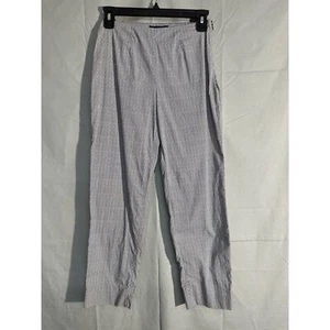 Piazza Sempione Audrey Pants Womens 40 US 4 Blue Print Cropped Stretch Tailored - Picture 1 of 12