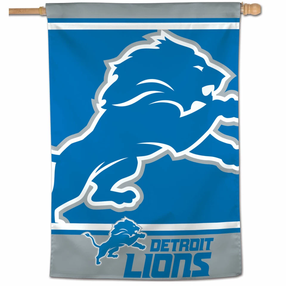 DETROIT LIONS MEGA LOGO 28"X40" CASA BANDERA BANNER RESISTENTE A LA INTEMPERIE Foto 1 de 1