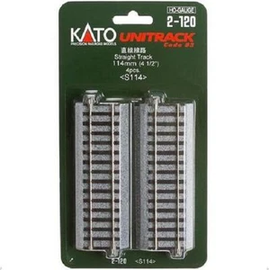 Kato 2-120 Rail Droit / Straight Track 114mm 4pcs - HO - Picture 1 of 1