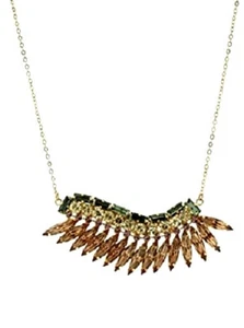 Joanna Laura Constantine Necklace Crystal Rainbow wing prong set stones * NWT - Picture 1 of 6