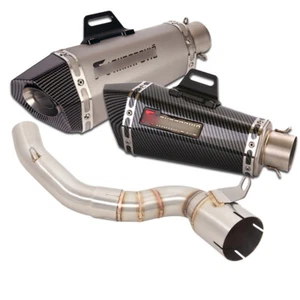 2 Mid Exhaust Link Pipe 51mm Muffler Silencers Modified for Duke 200 2020-2024 - Picture 1 of 8