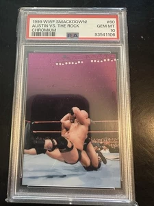 1999 WWF SmackDown! CHROMIUM - #60 Stone Cold Steve Austin vs The Rock🔥PSA 10 - Picture 1 of 2