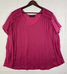 Lane Bryant Women's Size 22/24 Hot Pink Blouse Flowy Dressy - Picture 1 of 9