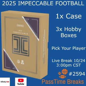 BRYCE YOUNG 2025 PANINI IMPECCABLE FOOTBALL 1x Case 3x Hobby Box PYP BREAK 2594 - Picture 1 of 1