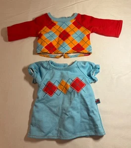 Ropa Oficial American Girl Bitty Baby Twins - Vestido y Camisa Argyle - Imagen 1 de 2