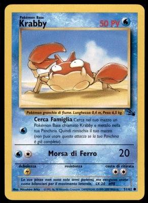 1999 Pokemon Fossil Unlimited Krabby Italian #51 Vintage - Image 1 of 2