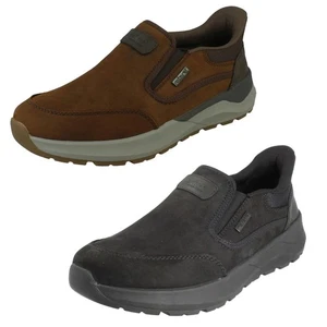 Mens Rieker-Tex Leather Ready To Go Slip On Heels Casual Loafer Shoes: 06052 - Picture 1 of 19
