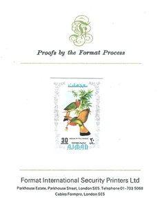 UAE United Arab Emirates Ajman 1971 Birds Flowers Fauna Flora - Rare Proof MNH - Picture 1 of 1