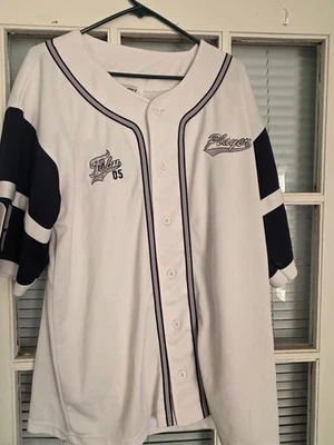 Camiseta de béisbol vintage FUBU blanca/negra 05 Foto 1 de 3