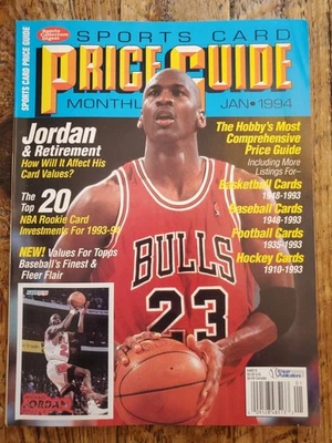 Michael Jordan Sports Card Price Guide Monthly Jan. 1994 Uncut Cards Jordan Rare - Image 1 of 4