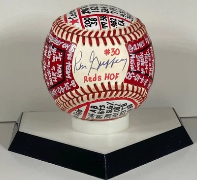 Ken Griffey Sr. Signed OAL Baseball VCBC SuperStats, Hand Painted, JSA - Image 1 of 4
