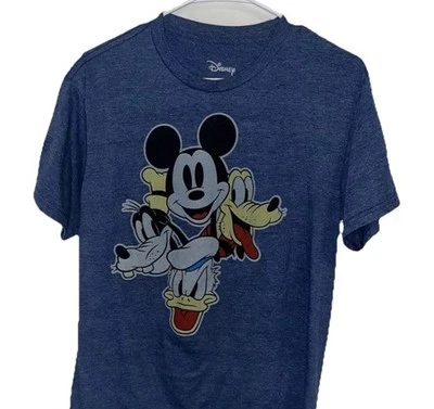 Boys XL Disney Branded Blue Short Sleeve T-shirt Mickey Goofy Donald Duck Pluto - Image 1 of 4