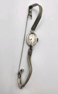 OMEGA 14K MASSIV Weißgold Damenuhr mit Diamanten läuft - Bild 1 von 15