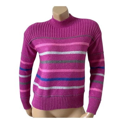 Suéter Pulôver ST JOHNS BAY Feminino Tamanho Pequeno PS Listrado Decote Simulado Gola Alta - Imagem 1 de 4