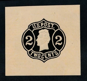 UNITED STATES (US) U54 UNUSED VF 2c BLACK ON BUFF CUT SQUARE - Picture 1 of 2