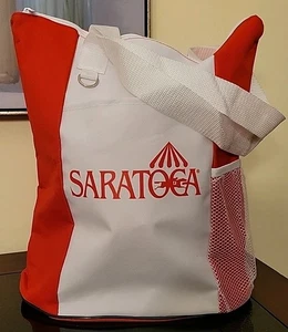 2023 Saratoga Race Course Tote / Beach Bag Souvenir Giveaway  Red & White NIP - Picture 1 of 10