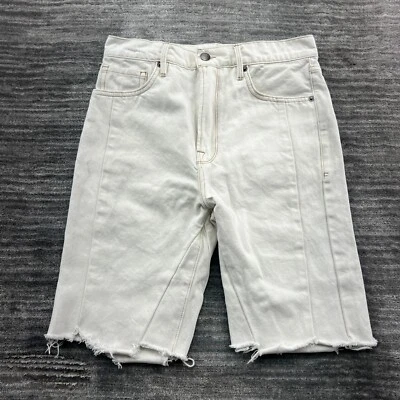 Pantalones Cortos Montura Talla 27 Mujer Le Vintage Bermudas Tiro Medio Blanco Lavado Claro Denim Foto 1 de 4