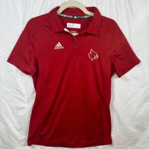 Adidas Womens Louisville Cardinals NCAA Medium Red Baseball Polo Shirt NWT - Picture 1 of 4