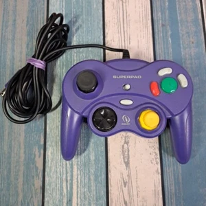 Nintendo Gamecube RUMBLE Controller from Interact Superpad Wired (Indigo) Tested - Picture 1 of 14