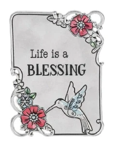Ganz Easel Plaque/Figurine w/Message "Life is a BLESSING" Hummingbird - Picture 1 of 4