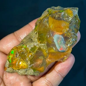 400 Cts Natural Ethiopian Opal Raw AAA Grade Welo Multi Fire Opal Rough Gemstone - Picture 1 of 6