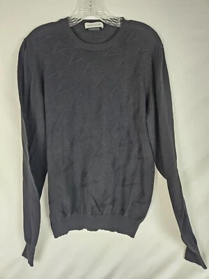 Versace Collection Mens Pullover V Monogram Sweater Black Size XL Long Sleeve - Image 1 of 4