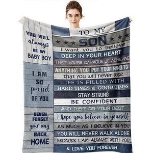 Son Gifts Blanket - Gifts for Son - Birthday Gifts for Son Throw Blankets 80"... - Picture 1 of 6