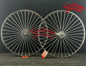 VINTAGE LOWRIDER 26" FRONT OR COASTER MINI SQUARE TWIST 3/8 AXLE CHROME WHEEL. - Picture 1 of 4