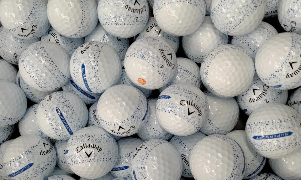 3 docenas de pelotas de golf superblandas Callaway - salpicaduras azules - 4A/5A Foto 1 de 1
