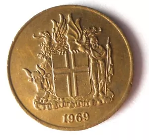 1969 ICELAND KRONA - Excellent Coin - FREE SHIPPING - ICELAND BIN #1 - Picture 1 of 2