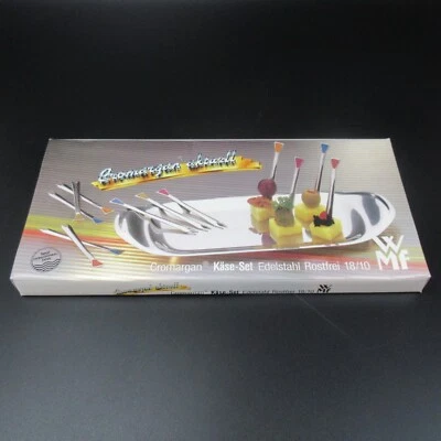 WMF Käse-Set Cromargan Aktuell Tablett + Käsepicker Pieker Spieße Vintage TOP - Bild 1 von 4