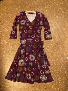 Kleid, Jerseykleid von Quiero, Gr. 36, Langarm, lila mit Muster - Bild 1 von 3