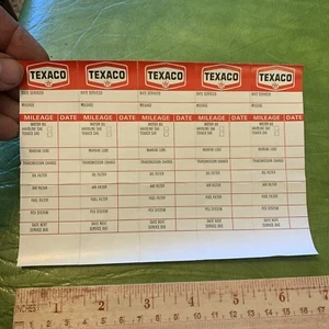 Vintage Texaco Oil Change Service Reminder Tag Sticker tags Lot of 5 NOS Old Car - Picture 1 of 4