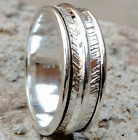 Sterling Silver Ring, Spinner Ring, Feather Designer, 925 Silver Ring Rc16