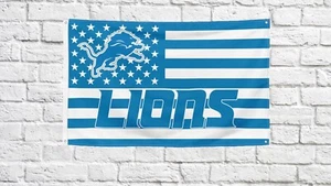 Detroit Lions Football fans 3x5 ft American Flag - Ideal NFL Gift Banner - Picture 1 of 2