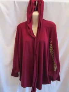 Harry Potter Hogwarts Women's Hooded Sweater Cape Maroon Red X Large Adult EUC - Picture 1 of 3