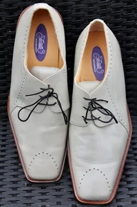 Fatelli Footwear Square Toe Gray Genuine Leather Lace Up Dress Shoes Sz 12 M New - Picture 1 of 10