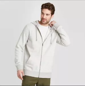 Men's Fleece Full Zip-Up Jacket Hoodie, Gray, Medium - Picture 1 of 8