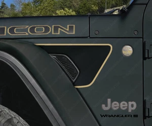 Solid Fender Vent Decals to fit Jeep Wrangler Gladiator Rubicon JL JT 2018-2025 - Picture 1 of 15