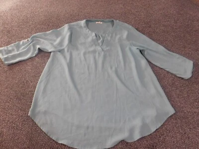 Maurices Mediano Top Azul Jersey Mujer Poliéster Manga Redonda Blusa de Día Foto 1 de 4