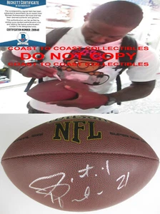 Patrick Peterson Vikings Cardinals LSU signed NFL football proof Beckett COA - Picture 1 of 4