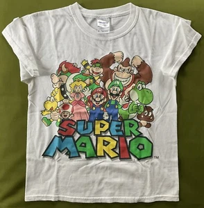 Nintendo Super Mario Bros. Short Sleeve T Shirt White Youth M 33 EXC - Picture 1 of 6