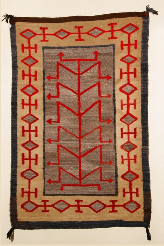 Alfombra grande de lana tejida a mano estilo navajo de 5x8 pies patrón suroeste decoración del hogar Foto 1 de 1