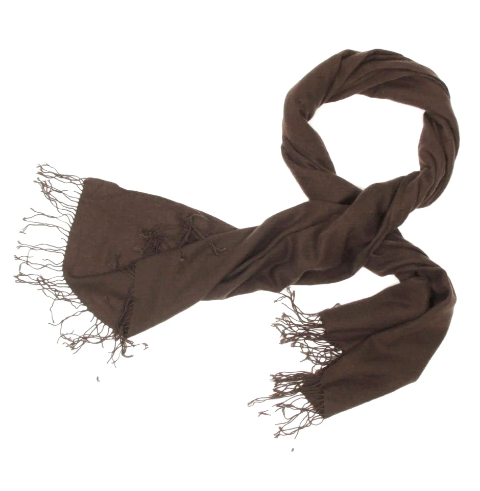 Nordstrom Cachemira Bufanda Mantón Marrón Oscuro Ligero Flecos Extremos/544 Foto 1 de 3