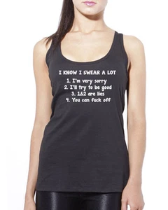 I Know I Swear A Lot - Funny Slogan Womens Vest Tank Top - Picture 1 of 4