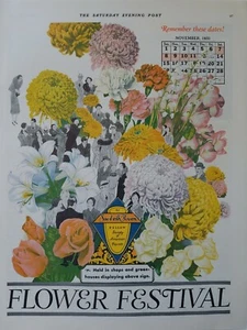 Calendario dilo con flores noviembre 1931 recuerda estas fechas anuncio vintage - Imagen 1 de 1